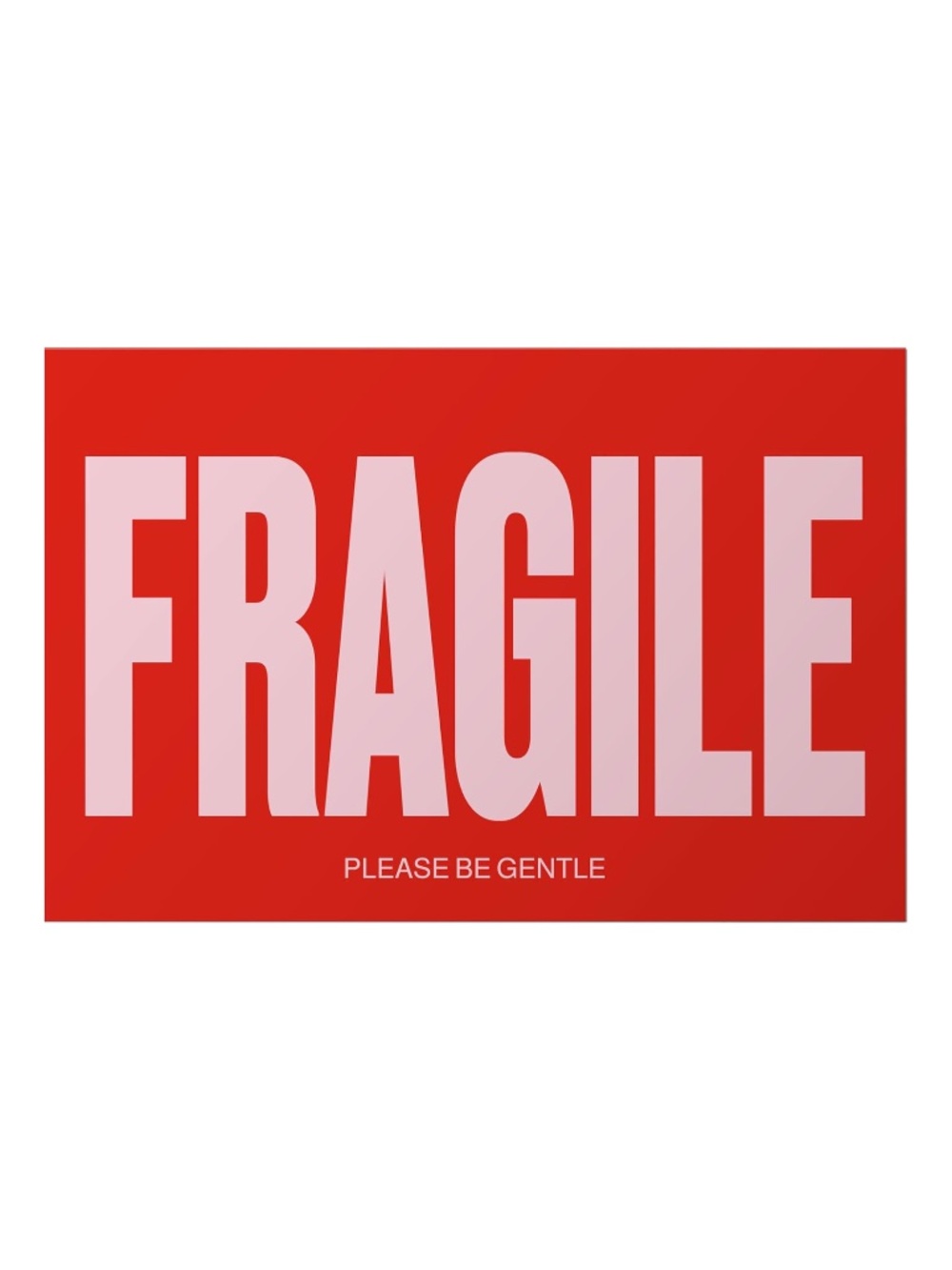 20ct. Fragile Stickers Handle w/ Care, Pink & Red, Labels 2"x3"